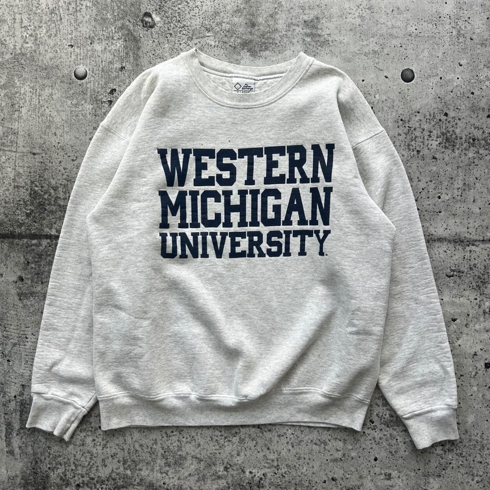 Vintage Western Michigan University Sweatshirt Men XL Gray Colligate Heavyweight
